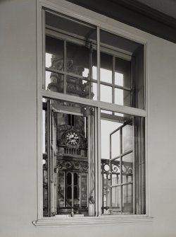 Interior-detail of window in North office on Third Floor showing secondary glazing