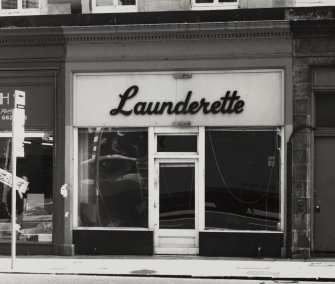 View of no. 13 'Laundrette' shop front.