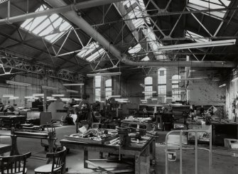 Edinburgh, Leith Walk, Shrub place, Shrubhill Tramway Workshops and Power Station
Interior view from north east of Tinsmiths' Shop, with Trimmers Department visible to left