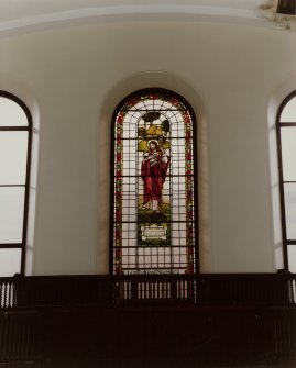 Edinburgh, South College Street, College Street United Presbyterian Church, interior.
View of stained glass window.