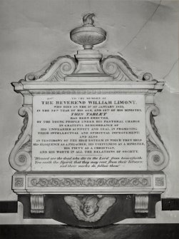 Edinburgh, South College Street, College Street United Presbyterian Church, interior.
View of Wall tablet.