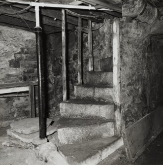 South Queensferry, 1 Mid Terrace.
View of spiral stair in basement.