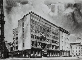 Photographic copy of perspective drawing.