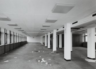 View of open plan office on upper floor