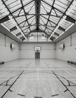 Edinburgh, Boroughmuir High School, interior.
View of South Quadrangle of Games Hall from South.