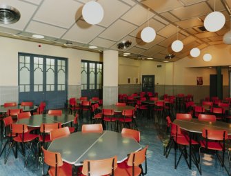 Edinburgh, Boroughmuir High School, interior.
View of Cafeteria from South-East.