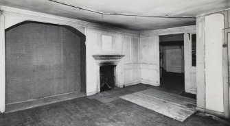 Interior.
Third floor, south and west walls of east room.