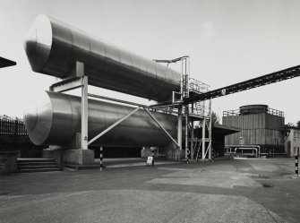 View from south south east of Carbon Dioxide Plant tanks and cooling tower