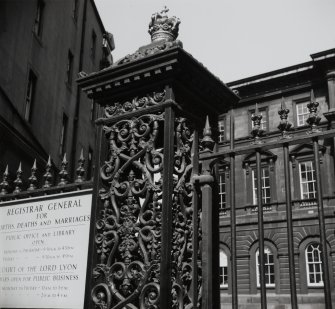 Detail of gate post of New Register House