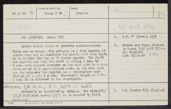 Michael Kirk, NJ16NE 15, Ordnance Survey index card, Recto