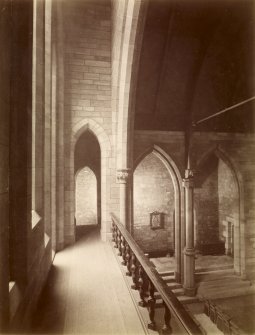 Interior view from upper gallery at South end of Old St Paul's, Edinburgh