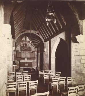 Interior view of the Seabury Chapel altar and lighting of Old St Paul's, Edinburgh