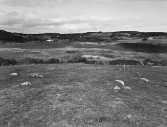 General view to NE from Reidchalmai farm, showing location of environmental sample area with Little Rogart township in distance.