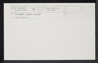 Dunbar, Eden House, NT67NE 25, Ordnance Survey index card, Recto