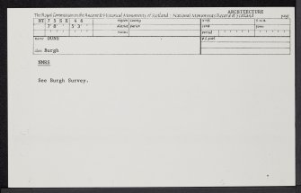 Duns, NT75SE 46, Ordnance Survey index card, Recto