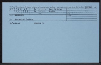 Broxmouth, NT77NW 47, Ordnance Survey index card, Recto