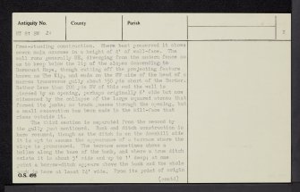 The Kipp, NT81SW 21, Ordnance Survey index card, page number 2, Verso