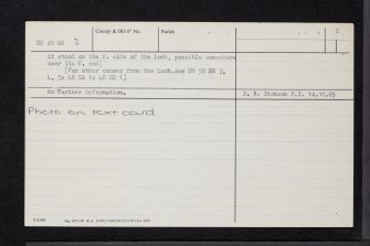 Loch Laggan, NN48SE 2, Ordnance Survey index card, page number 2, Verso