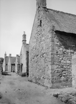 General view of gable ends of cottages