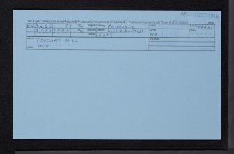Trochry Mill, NN93NE 5, Ordnance Survey index card, Recto
