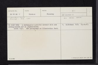 Tullibole, NO00SE 11, Ordnance Survey index card, Recto