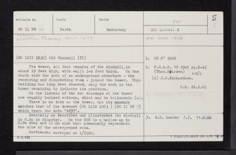 Dunbarney, NO11NW 12, Ordnance Survey index card, Recto