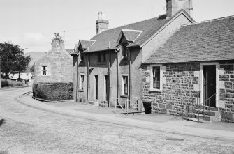 General view of houses at east end of Willoughby Street, Muthill, including Mrs Nelson and Mrs Birnie. 