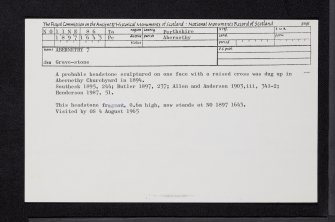 Abernethy 7, NO11NE 86, Ordnance Survey index card, Recto