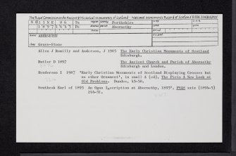 Abernethy 7, NO11NE 86, Ordnance Survey index card, Recto