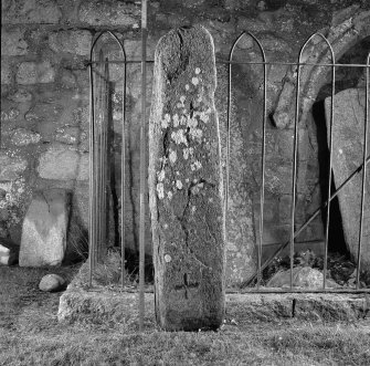 Early medieval cross slab with scale