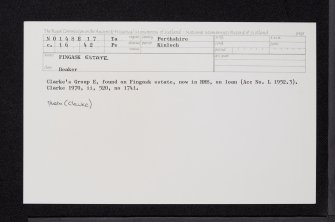 Fingask Estate, NO14SE 17, Ordnance Survey index card, Recto