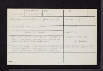 Megginch, NO22NW 9, Ordnance Survey index card, Recto