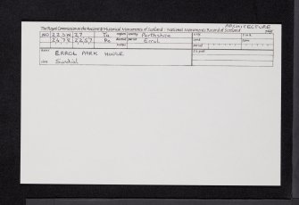 Errol Park House, NO22SW 27, Ordnance Survey index card, Recto