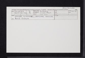 Ardler Churchyard, Carmichael Enclosure, NO24SE 46, Ordnance Survey index card, Recto