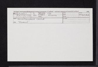 Mountquhanie House, NO32SW 11, Ordnance Survey index card, Recto
