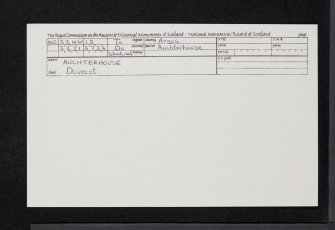Auchterhouse, NO33NW 15, Ordnance Survey index card, Recto