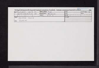 Gilston House, NO40NE 10.1, Ordnance Survey index card, Recto