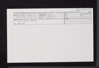 Greigston House, NO41SW 22, Ordnance Survey index card, Recto