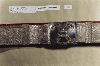 Waistbelt with sword slings- 20th Century- buckle detail, Dumbarton Castle