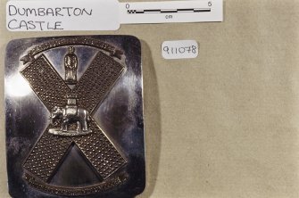 Cross belt plate- 20th Century- front, Dumbarton Castle