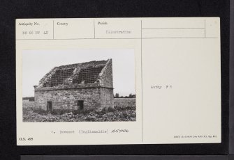 Inglismaldie Castle, NO66NW 42, Ordnance Survey index card, Recto