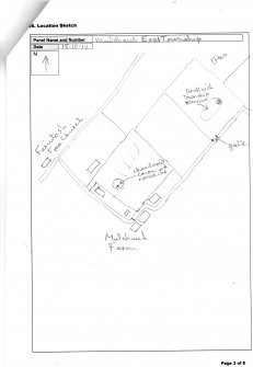 Scanned image of rock art location sketch, Scotland's Rock Art Project, Mulchaich East, Highland