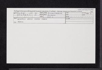 Benholm Parish Church Manse, NO86NW 10, Ordnance Survey index card, Recto