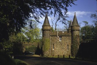 Fyvie Castle.
General view of South entrance gate.