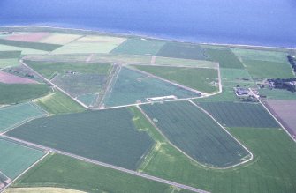 East Haven Airfield, oblique aerial view, taken from the NW, centred on the airfield.