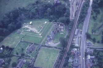 Aerial view of Castle and Dovecot