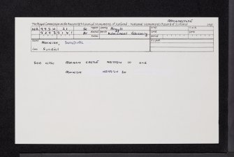 Asknish, Sundial, NR99SW 21, Ordnance Survey index card, Recto