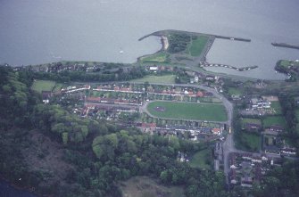 Oblique aerial view of Charlestown Village and Harbour taken from the N