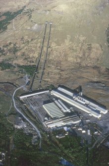 Aerial view of smelter and pipeline