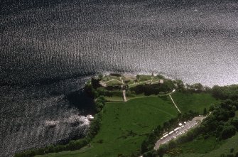 Urquhart Castle, oblique aerial view, taken from the NW.